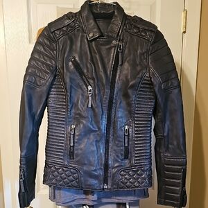 Women's Boda Skins Black Leather Biker Jacket